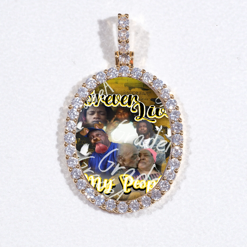 3D Oval Custom Picture Pendant