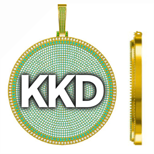 CUSTOM LETTER NECKLACE 3D BIG DISC