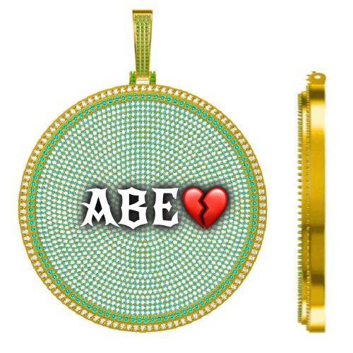 CUSTOM LETTER NECKLACE 3D BIG DISC