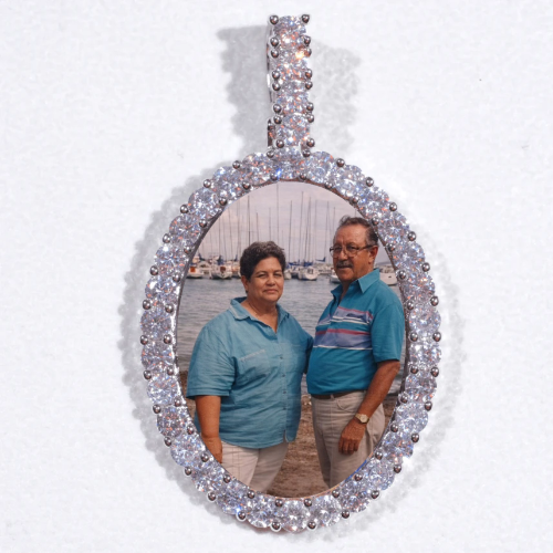 Large 3D Oval Custom Picture Pendant