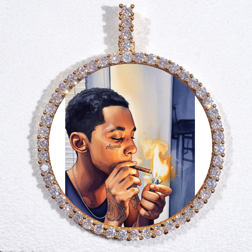 LARGE 3D CIRCLE CUSTOM PICTURE PENDANT