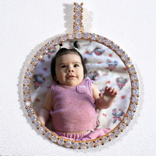 LARGE 3D CIRCLE CUSTOM PICTURE PENDANT