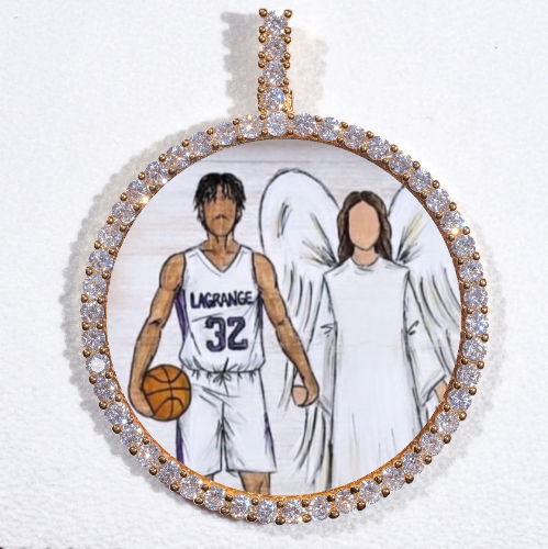 LARGE 3D CIRCLE CUSTOM PICTURE PENDANT