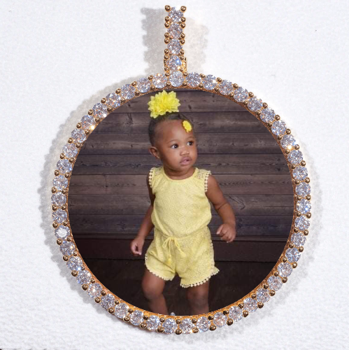 LARGE 3D CIRCLE CUSTOM PICTURE PENDANT