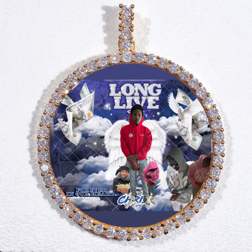 LARGE 3D CIRCLE CUSTOM PICTURE PENDANT