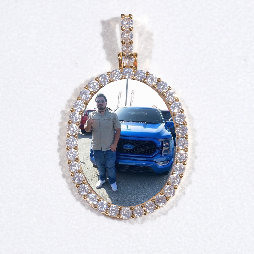 3D Oval Custom Picture Pendant