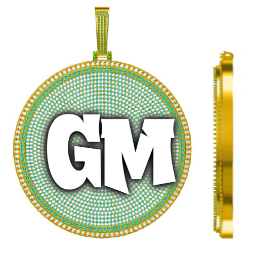 CUSTOM LETTER NECKLACE 3D BIG DISC