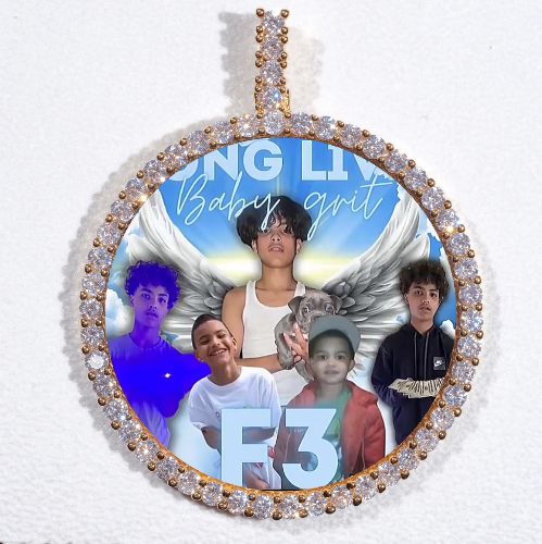 LARGE 3D CIRCLE CUSTOM PICTURE PENDANT