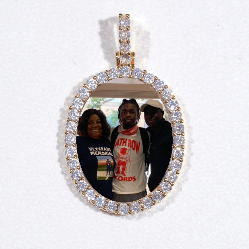 3D Oval Custom Picture Pendant