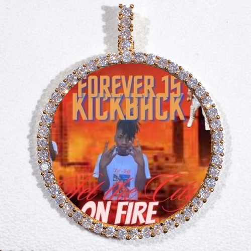 LARGE 3D CIRCLE CUSTOM PICTURE PENDANT