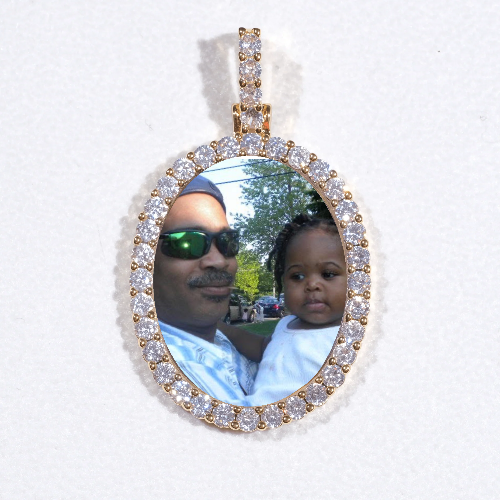 3D Oval Custom Picture Pendant