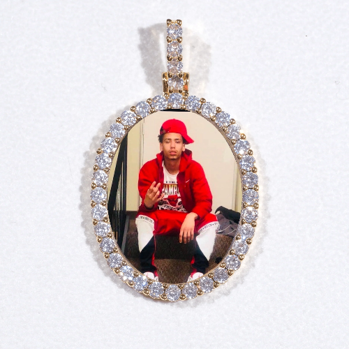 3D Oval Custom Picture Pendant