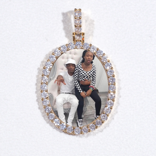 3D Oval Custom Picture Pendant