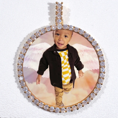 LARGE 3D CIRCLE CUSTOM PICTURE PENDANT