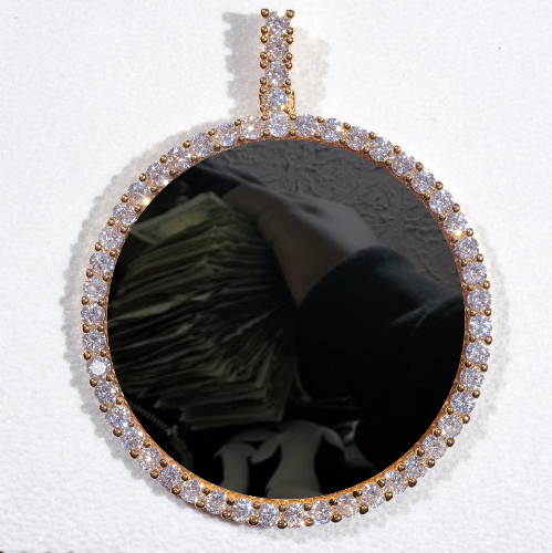 LARGE 3D CIRCLE CUSTOM PICTURE PENDANT