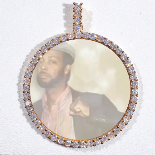 LARGE 3D CIRCLE CUSTOM PICTURE PENDANT