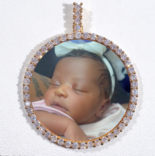 LARGE 3D CIRCLE CUSTOM PICTURE PENDANT