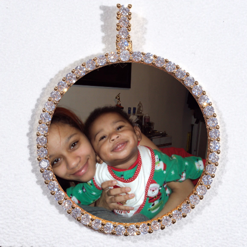 LARGE 3D CIRCLE CUSTOM PICTURE PENDANT