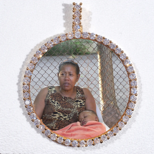 LARGE 3D CIRCLE CUSTOM PICTURE PENDANT