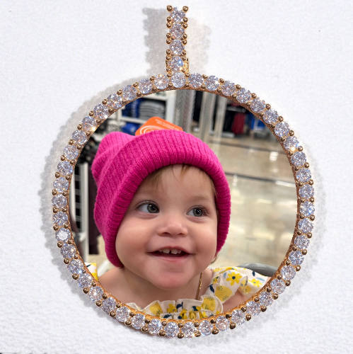 LARGE 3D CIRCLE CUSTOM PICTURE PENDANT