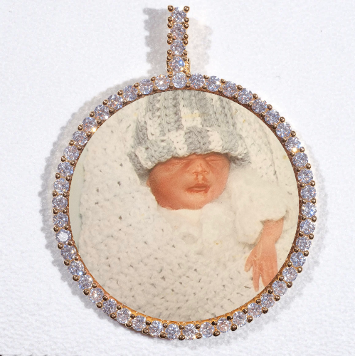 LARGE 3D CIRCLE CUSTOM PICTURE PENDANT