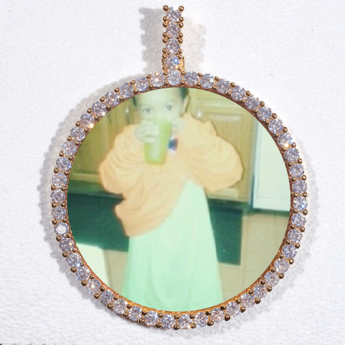 LARGE 3D CIRCLE CUSTOM PICTURE PENDANT