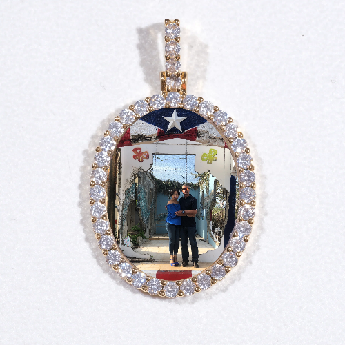 3D Oval Custom Picture Pendant