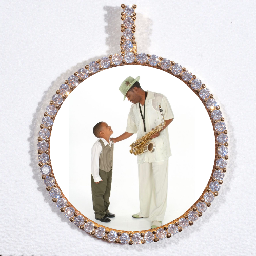LARGE 3D CIRCLE CUSTOM PICTURE PENDANT