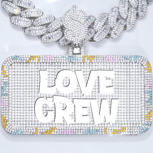 CUSTOM LETTER NECKLACE 3D COLORFUL SQUARE