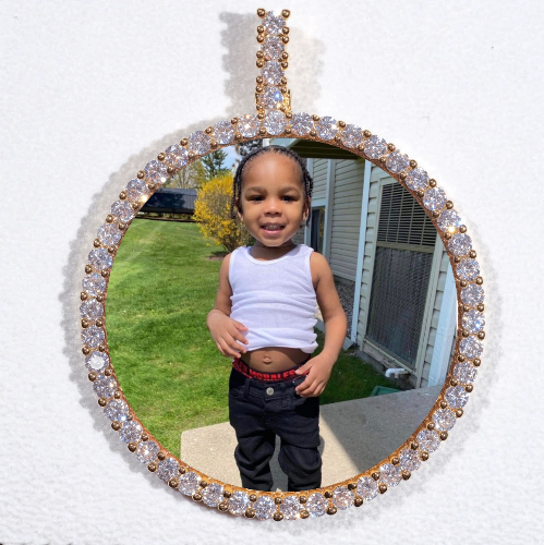 LARGE 3D CIRCLE CUSTOM PICTURE PENDANT