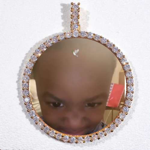 LARGE 3D CIRCLE CUSTOM PICTURE PENDANT