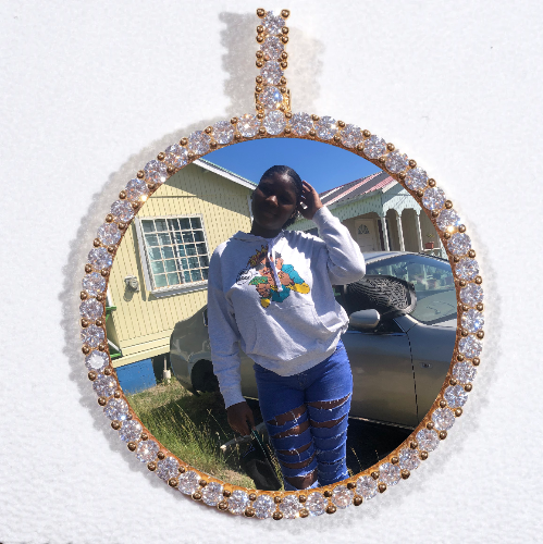 LARGE 3D CIRCLE CUSTOM PICTURE PENDANT
