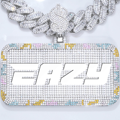 CUSTOM LETTER NECKLACE 3D COLORFUL SQUARE