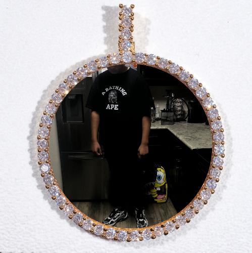 LARGE 3D CIRCLE CUSTOM PICTURE PENDANT