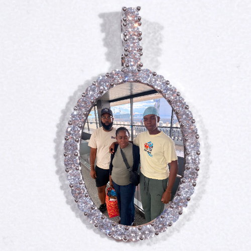 Large 3D Oval Custom Picture Pendant