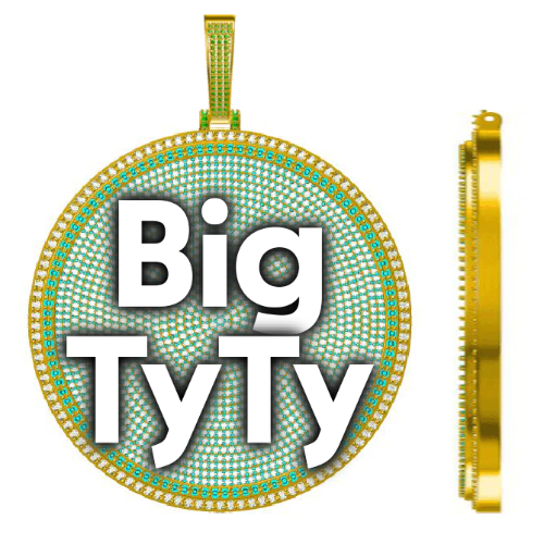 CUSTOM LETTER NECKLACE 3D BIG DISC