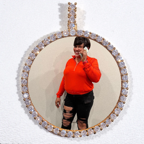 LARGE 3D CIRCLE CUSTOM PICTURE PENDANT