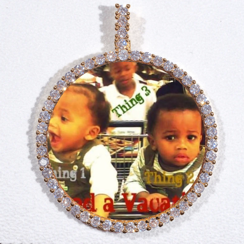 LARGE 3D CIRCLE CUSTOM PICTURE PENDANT