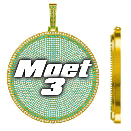 CUSTOM LETTER NECKLACE 3D BIG DISC