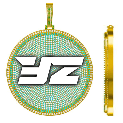 CUSTOM LETTER NECKLACE 3D BIG DISC