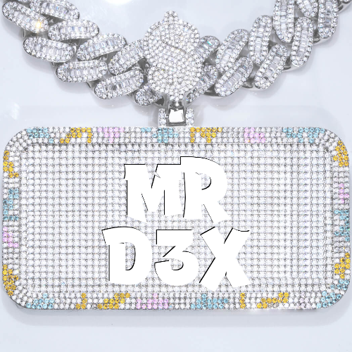 CUSTOM LETTER NECKLACE 3D COLORFUL SQUARE