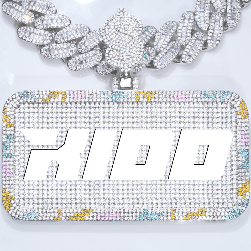 CUSTOM LETTER NECKLACE 3D COLORFUL SQUARE