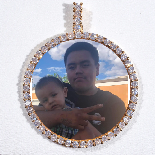 LARGE 3D CIRCLE CUSTOM PICTURE PENDANT