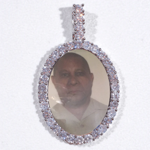 Large 3D Oval Custom Picture Pendant