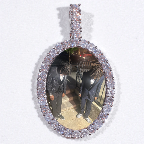 Large 3D Oval Custom Picture Pendant