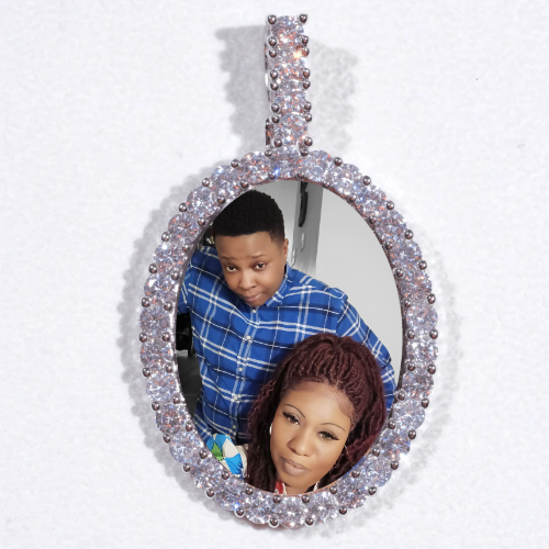 Large 3D Oval Custom Picture Pendant