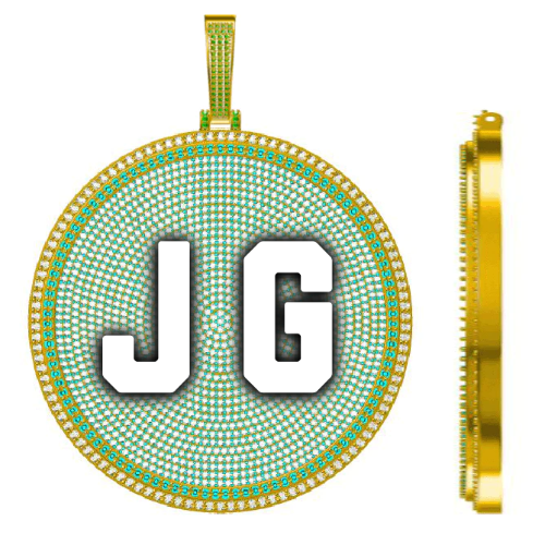 CUSTOM LETTER NECKLACE 3D BIG DISC