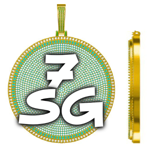 CUSTOM LETTER NECKLACE 3D BIG DISC
