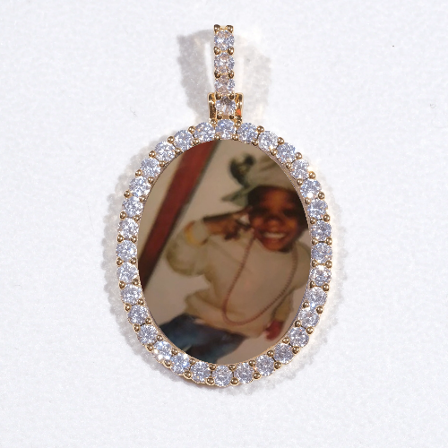 3D Oval Custom Picture Pendant