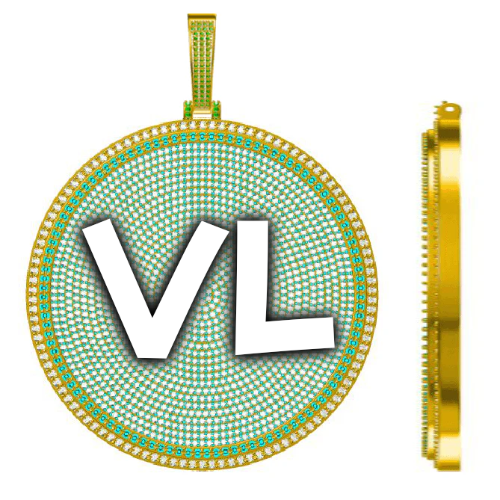 CUSTOM LETTER NECKLACE 3D BIG DISC